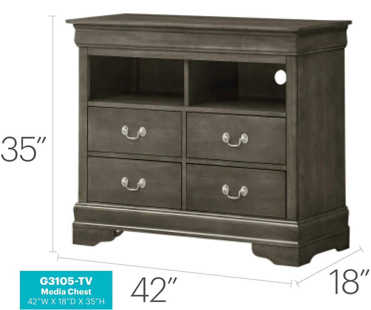 Media Storage Unit Timeless - Furniture Home Direct