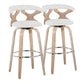 Gardenia - Contemporary Fixed Height Barstool With Swivel With Round Footrest (Set of 2) - Furniture Home Direct