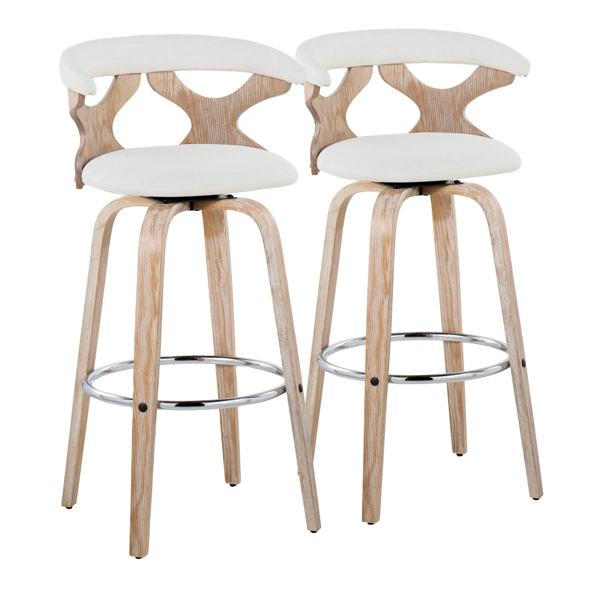 Gardenia - Contemporary Fixed Height Barstool With Swivel With Round Footrest (Set of 2) - Furniture Home Direct
