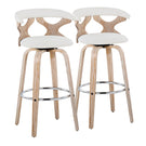 Gardenia - Contemporary Fixed Height Barstool With Swivel With Round Footrest (Set of 2) - Furniture Home Direct