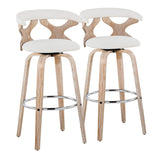 Gardenia - Contemporary Fixed Height Barstool With Swivel With Round Footrest (Set of 2) - Furniture Home Direct