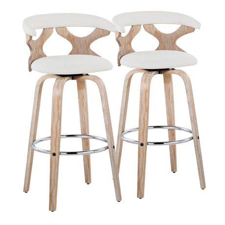 Gardenia - Contemporary Fixed Height Barstool With Swivel With Round Footrest (Set of 2) - Furniture Home Direct