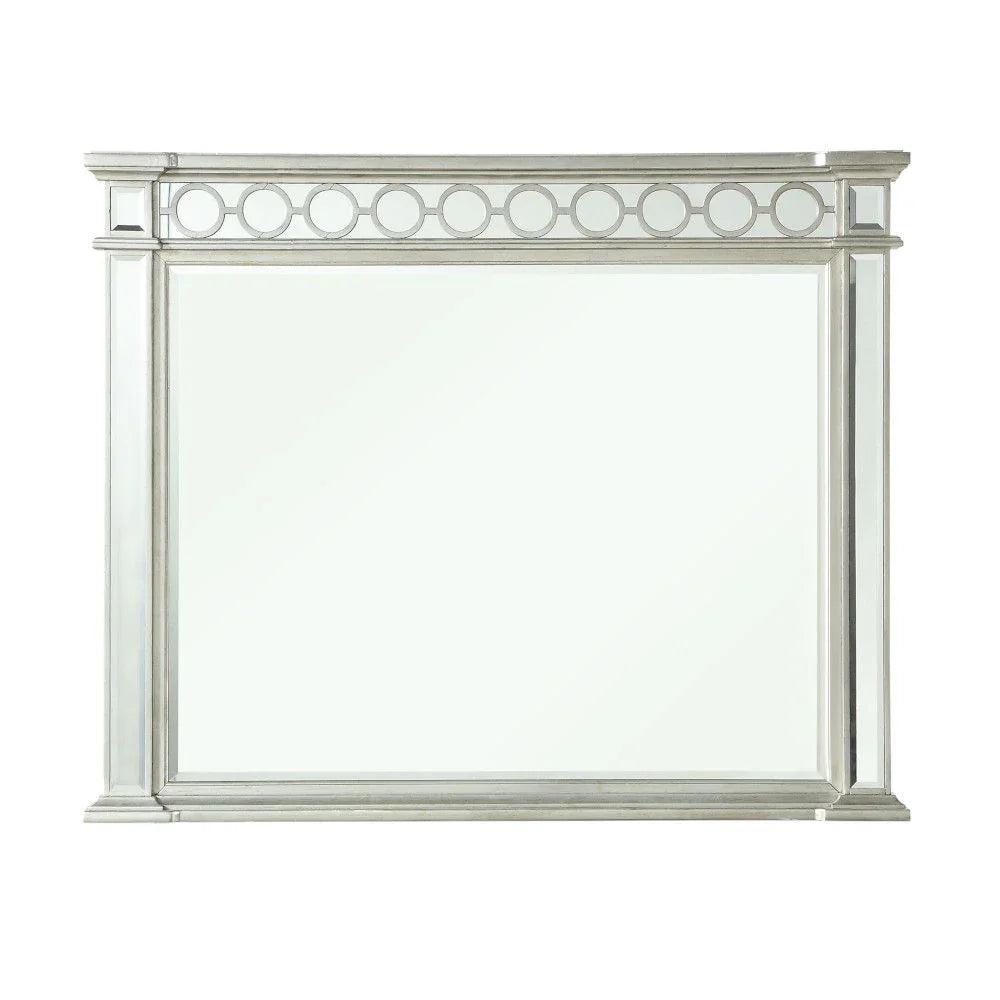 Varian - Mirrored Designed Mirror - Silver - Furniture Home Direct