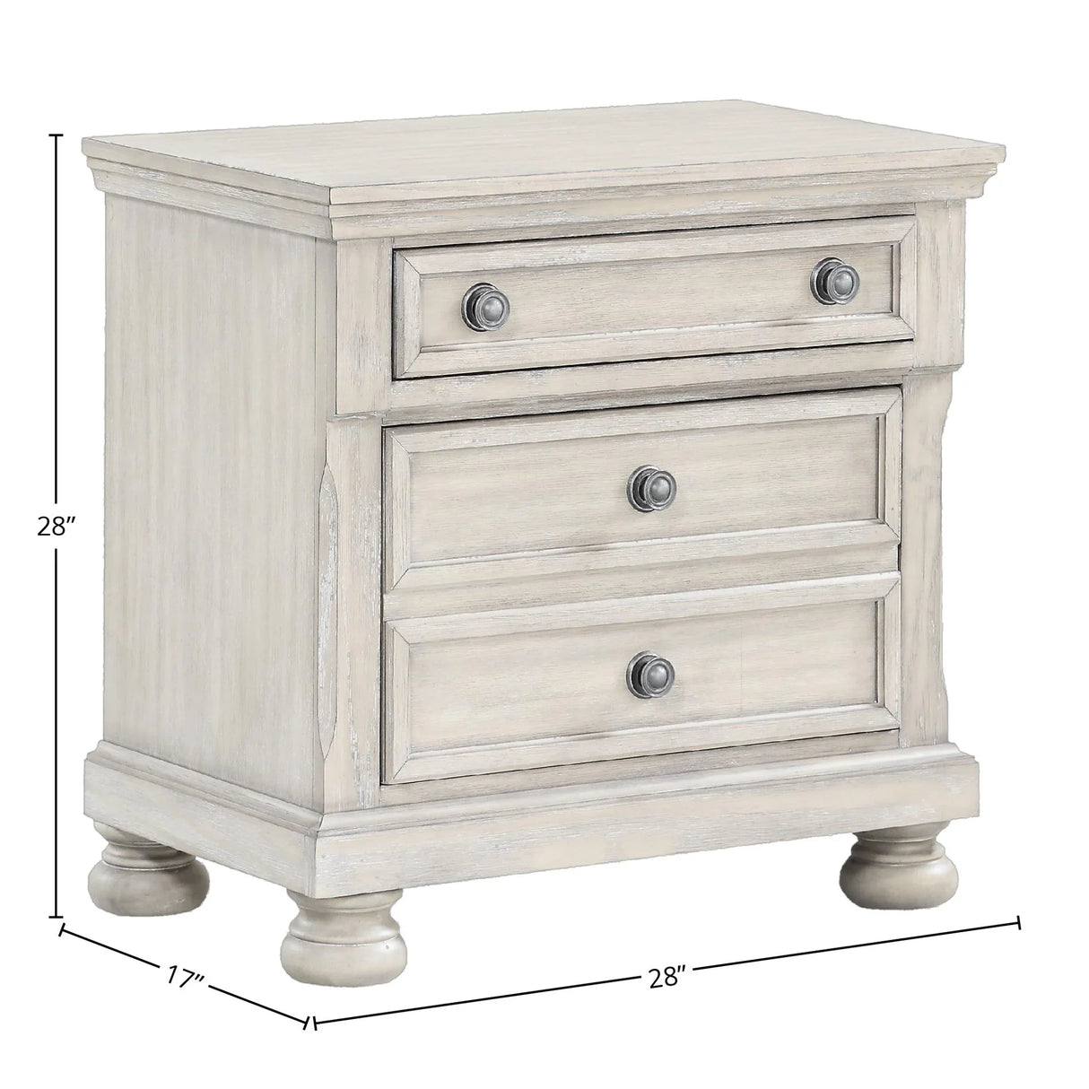 Nightstand Two Storage Drawers - Furniture Home Direct