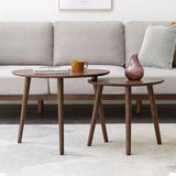 Center Table Low Table 100% Solid Oak Wood Top Plate Desk Pebble Shaped Natural Wooden Coffee Table - Walnut - Furniture Home Direct