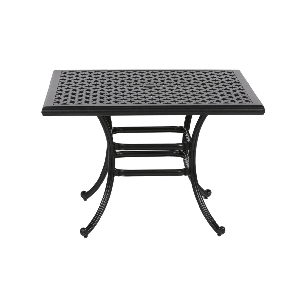 Square 4 Person 43.19" Long Aluminum Dining Set With Cushions - Furniture Home Direct