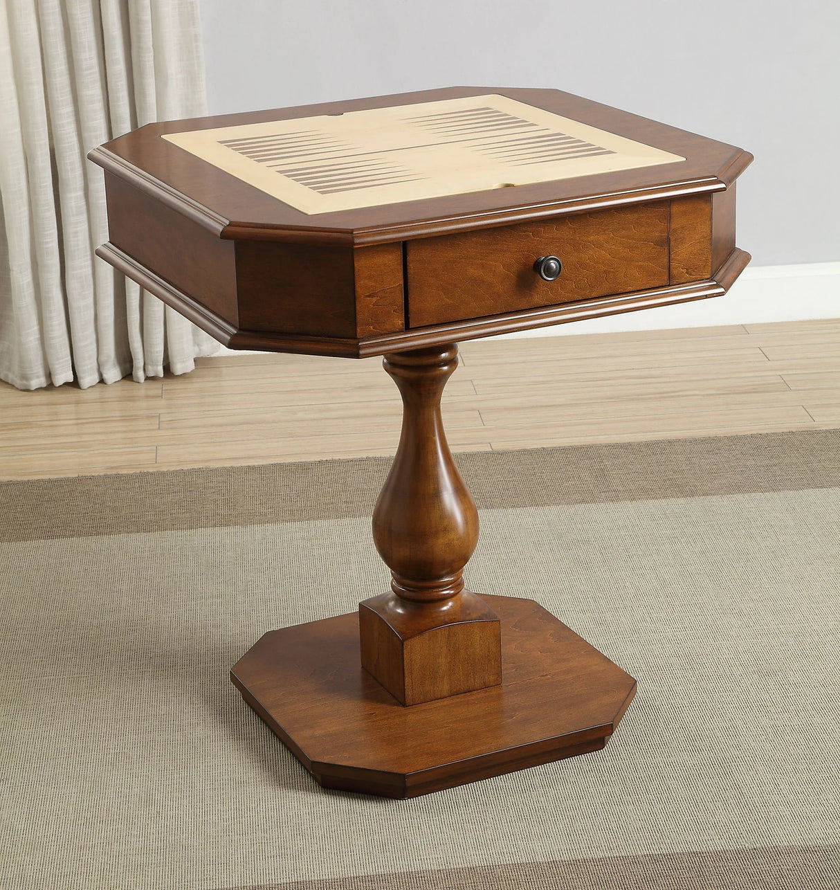 Bishop - Reversible Chess Checker Game Table With Game Tray (Chess Fingures Not Included) - Furniture Home Direct