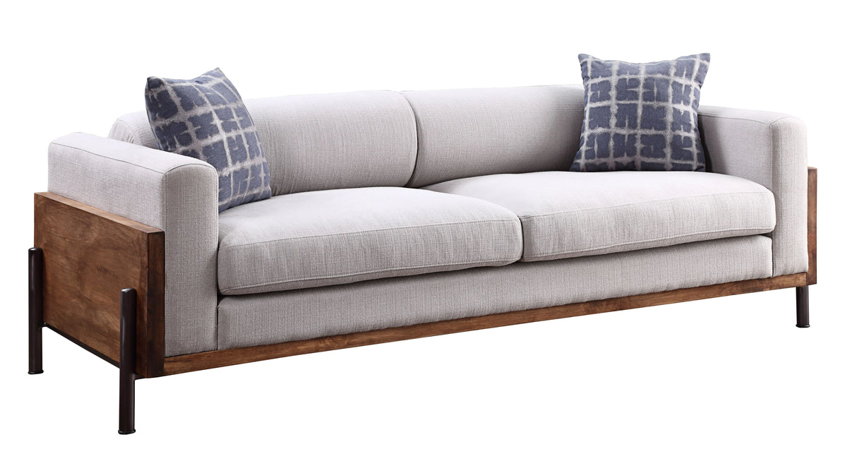 Pelton - 3 Piece Living Room Set With Toss Pillows - Walnut - Furniture Home Direct