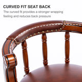 Swivel Cow Top Leather Wooden Bar Stool, 360 Degree Swivel Bar Height Chair With Backs For Home Kitchen Counter - Furniture Home Direct