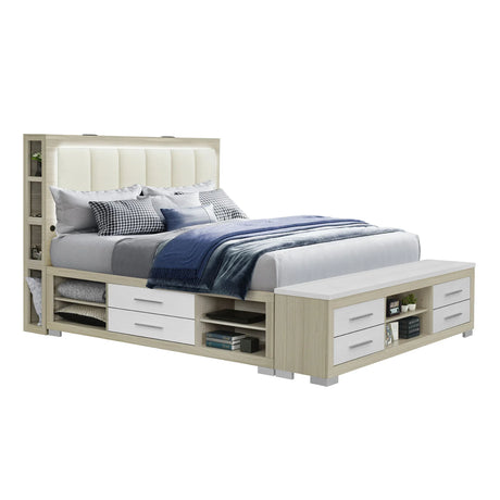 Messa - Bed With Storage Features And LED Lighting - Furniture Home Direct