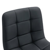 Counter Stool Set Faux Leather Tufted Cushions Black - Furniture Home Direct