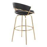 Jie - Fixed Height Contemporary Barstool With Swivel With Round Footrest (Set of 2) - Furniture Home Direct