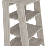Ladder Bookcase Modern Four-Tier Wood Shelving Light Gray - Furniture Home Direct