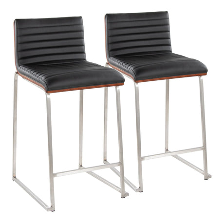 Mason Mara - Contemporary Fixed Height Counter Stool (Set of 2) - Furniture Home Direct