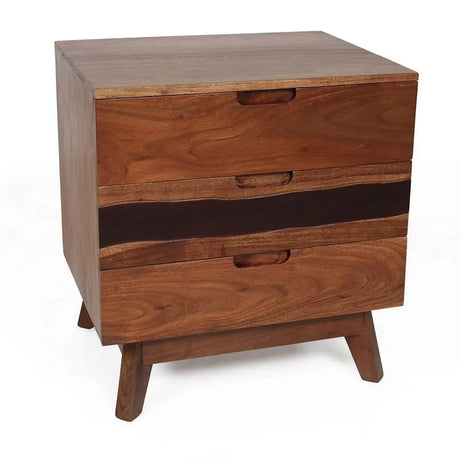 Nightstand Natural Wood - Brown - Furniture Home Direct