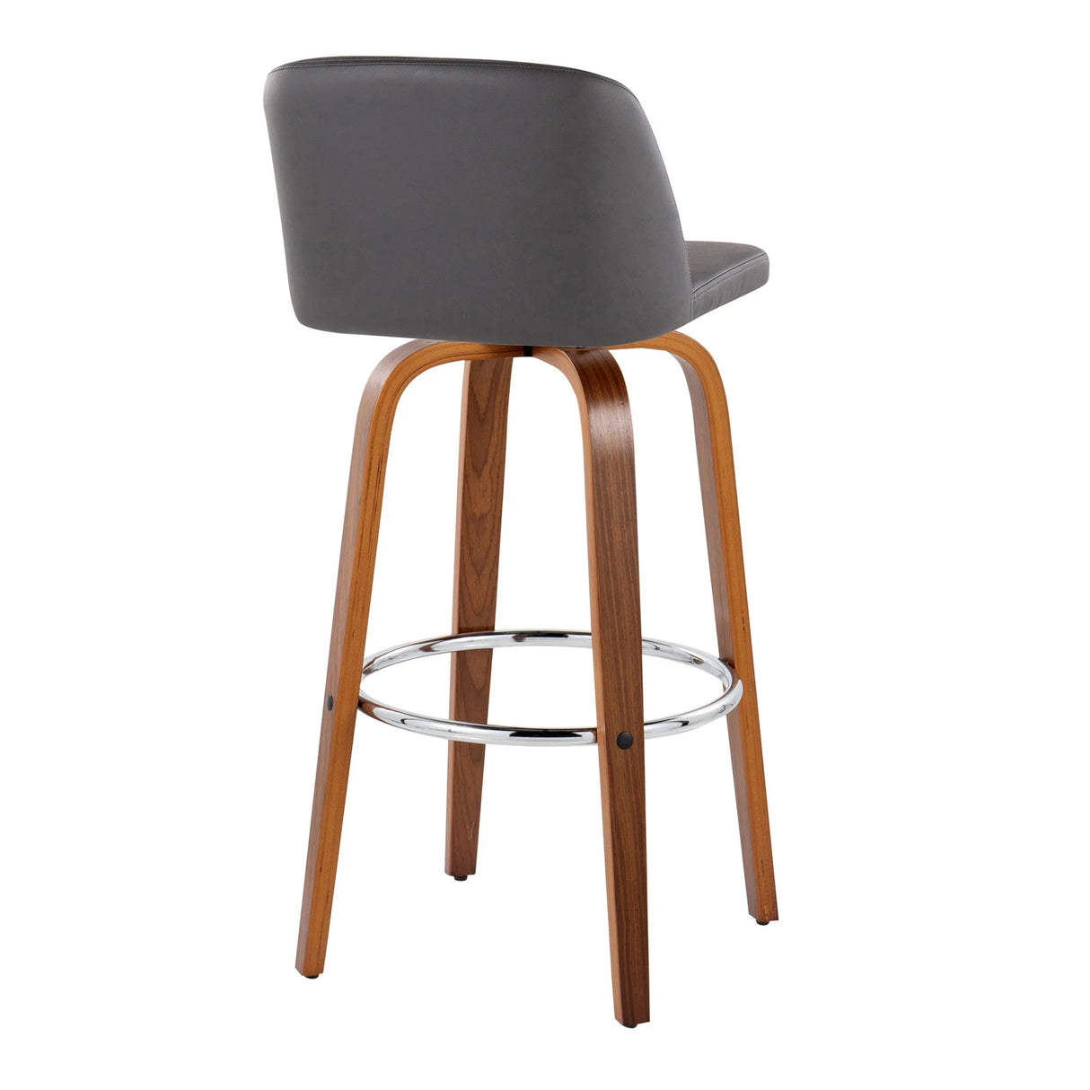Toriano - Mid Century Modern Fixed Height, Barstool With Swivel With Round Footrest (Set of 2) - Furniture Home Direct
