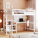 Loft Bed With Shelves, Desk And Writing Board - Furniture Home Direct