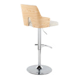Stella - Contemporary Adjustable Barstool Stool With Swivel & Rounded T Footrest (Set of 2) - Furniture Home Direct