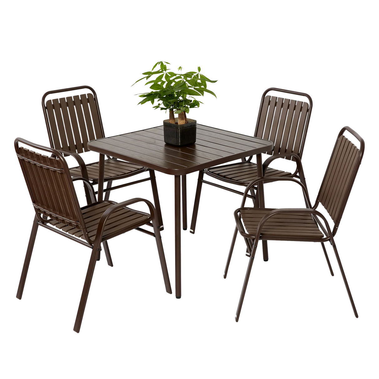 5-Piece Outdoor Dining Set - Brown - Furniture Home Direct