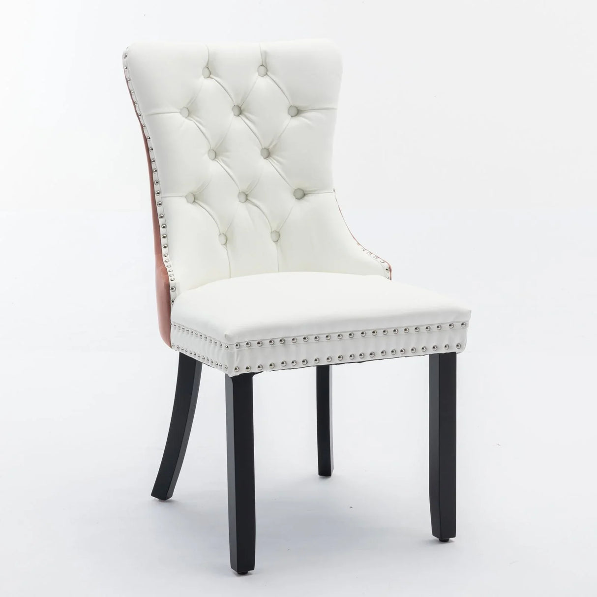 Nikki - Modern, High-End Tufted Solid Wood Contemporary PU And Velvet Upholstered Dining Chair With Wood Legs Nailhead Trim (Set of 2) - Furniture Home Direct