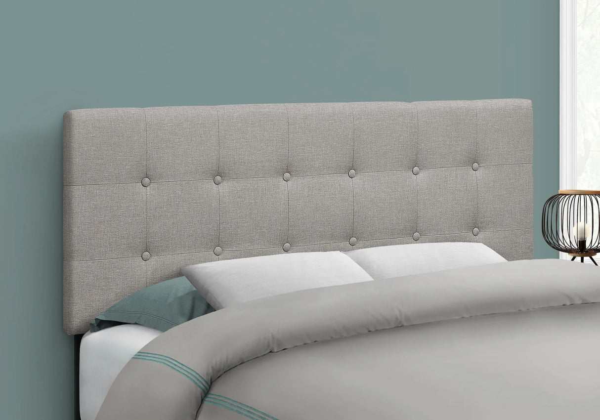 Full Size Bed Headboard Only, Upholstered, Transitional - Gray - Furniture Home Direct