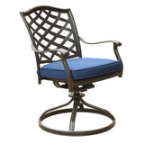 Round 49" Long Aluminum Dining Set With Cushions - Furniture Home Direct