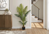 57" Tall, Artificial Plant, Palm Tree, Indoor, Faux, Fake, Floor, Greenery, Potted, Real Touch, Decorative - Green / Black - Furniture Home Direct