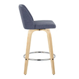 Toriano - Contemporary Fixed-Height Counter Stool With Swivel And Round Footrest (Set of 2) - Furniture Home Direct