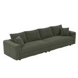 Plush Corduroy 4 Seat Sofa, Modern Comfy Upholstered Sofa Cloud Couch, Deep Seat Couches With Soft Pillows - Furniture Home Direct