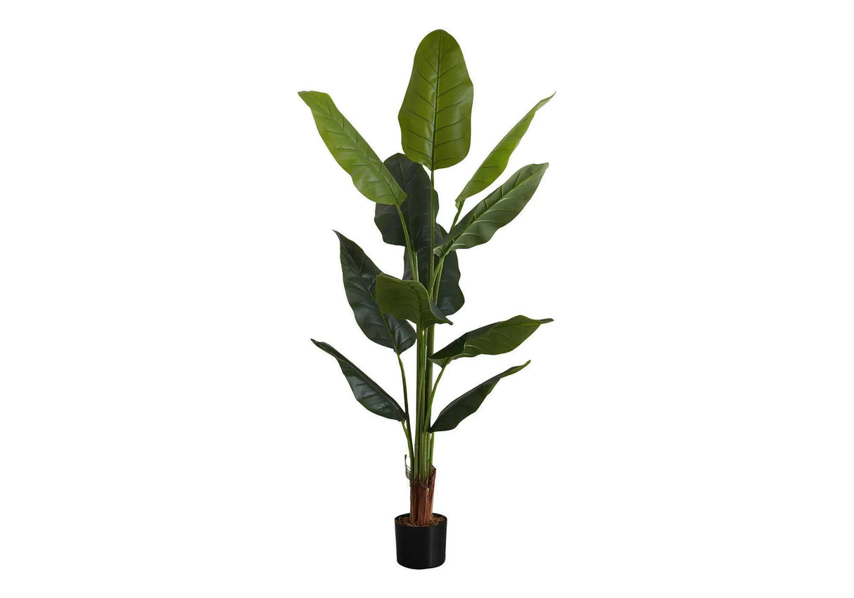 59" Tall, Artificial Plant, Strelitzia Tree, Indoor, Faux, Fake, Floor, Greenery, Potted, Real Touch, Decorative - Green / Black - Furniture Home Direct