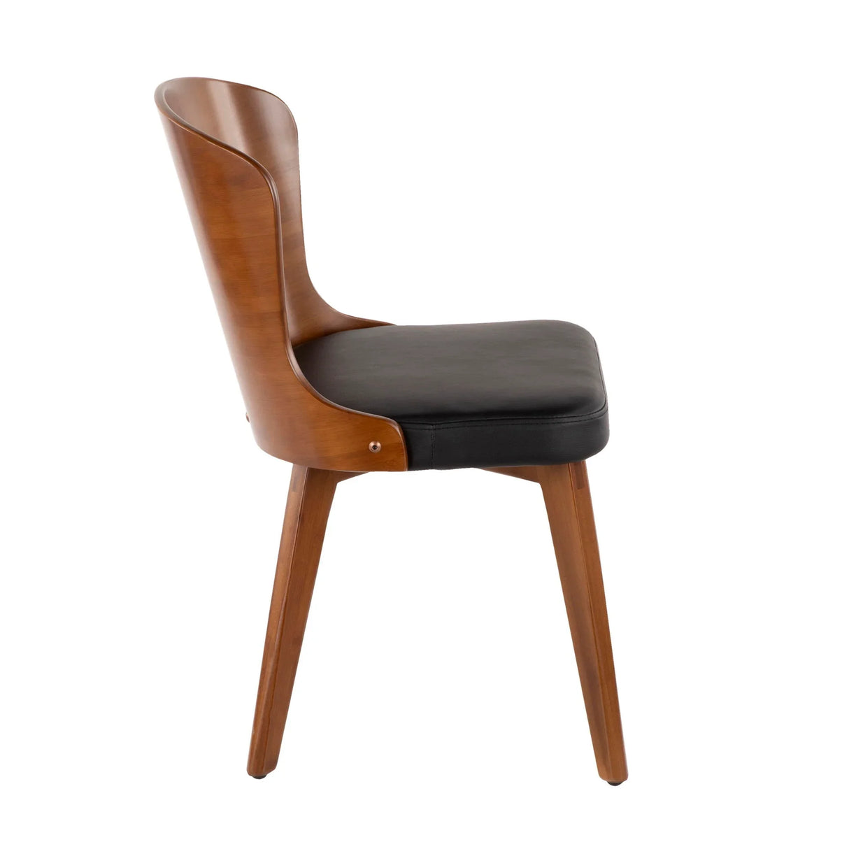 Bocello - Mid-Century Chair - Walnut / Black - Furniture Home Direct