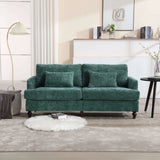 Mid Century Modern Chenille Fabric Loveseat Sofa, 2 Seat Upholstered Couch