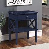 Madison - Nightstand With Open Shelf And Drawer And Decorative Side Panels - Furniture Home Direct