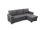 Nathan - Reversible Sleeper Sectional Sofa With Storage Chaise, USB Charging Ports And Pocket - Furniture Home Direct
