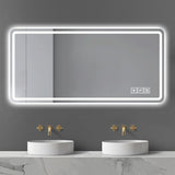 LED Bathroom Mirror, Anti Explosion Glass, Rust Resistant, Anti Fog, Tri Color