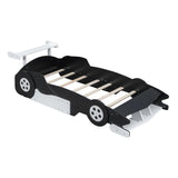Race Car-Shaped Platform Bed With Wheels - Furniture Home Direct