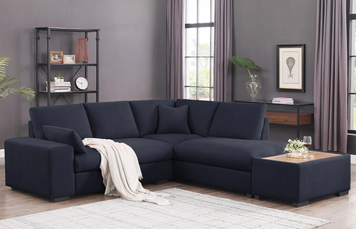 Joshua - 100" Sectional Sofa with Right Facing Chaise and Console Ottoman - Furniture Home Direct