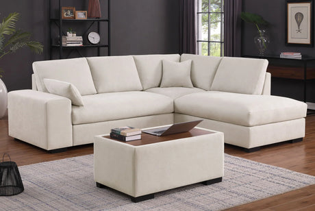 Joshua - 100" Sectional Sofa with Right Facing Chaise and Console Ottoman - Furniture Home Direct