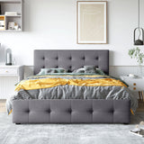 Upholstered Platform Bed With Classic Headboard And Drawers, No Box Spring Needed - Furniture Home Direct