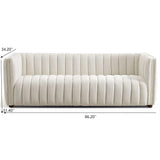 April - Mid-Century Modern Luxury Tight Back Boucle Couch - Furniture Home Direct