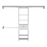 Closet System With Five Shelves Drawer Rods Bedroom White - Furniture Home Direct