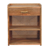 Larissa - T Bar Open Bedside Table - Oak - Furniture Home Direct