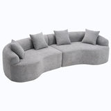 4 Seater Sofa With Chenille Fabric, 30D, 60 Hardness Full Sponge, 4 Pillow For Living Room, Home Furniture Sleeper Sectional Sofa For Apartment - Furniture Home Direct