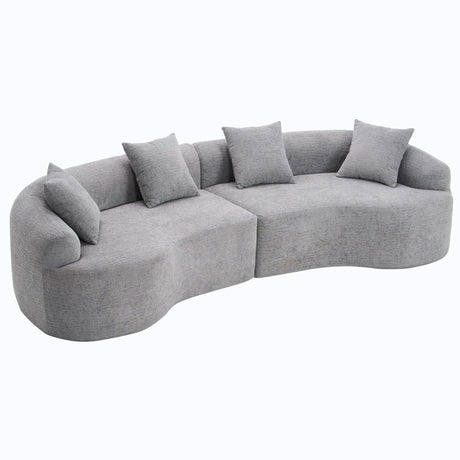 4 Seater Sofa With Chenille Fabric, 30D, 60 Hardness Full Sponge, 4 Pillow For Living Room, Home Furniture Sleeper Sectional Sofa For Apartment - Furniture Home Direct