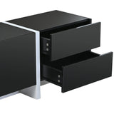 TV Stand High Gloss Console 74 Inch Length Modern Black - Furniture Home Direct