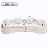 4 Seater Sofa With Chenille Fabric, 30D, 60 Hardness Full Sponge, 4 Pillow For Living Room, Home Furniture Sleeper Sectional Sofa For Apartment - Furniture Home Direct