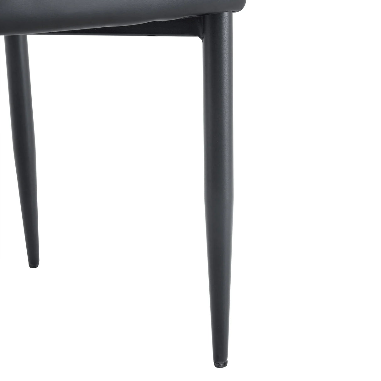 Dining Chairs Set Of 4 Modern PU Leather Metal Legs Black - Furniture Home Direct