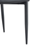 Dining Chairs Set Of 4 Modern PU Leather Metal Legs Black - Furniture Home Direct