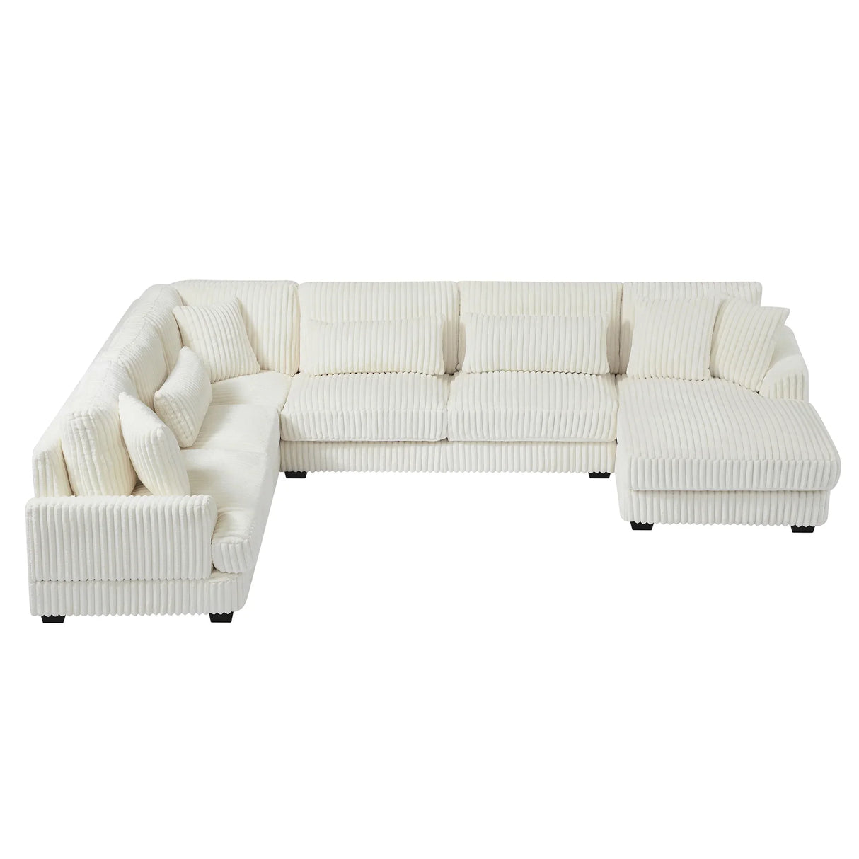 Sectional Sofa U Shaped Oversized With Chaise Beige - Furniture Home Direct