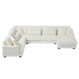 Sectional Sofa U Shaped Oversized With Chaise Beige - Furniture Home Direct